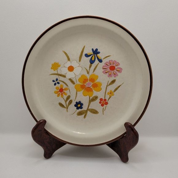 Spring Flower Grace Stoneware Japan Vintage Plate Cottagecore Retro Decor S-1443 - Picture 8 of 9